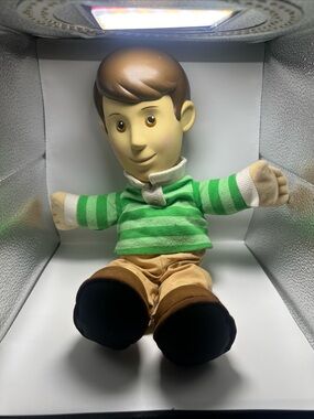 Green Striped Plush Boy Doll - Soft Kids Toy